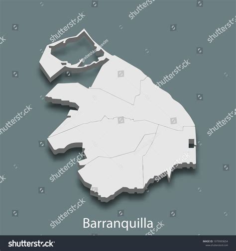 3d Isometric Map Of Barranquilla Is A City Of Royalty Free Stock Vector 1979993654