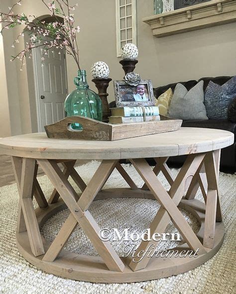 Gorgeous Rustic Round Farmhouse Coffee Table By Modernrefinement