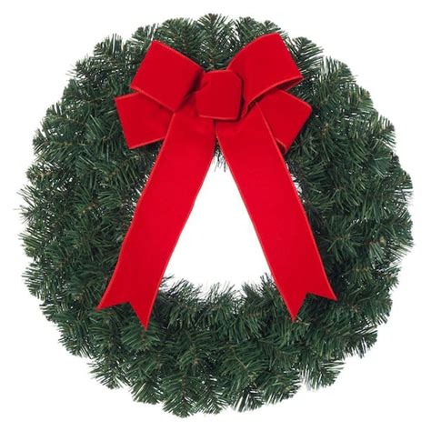 Home Accents Holiday 20 In Noble Pine Artificial Wreath With Red Bow