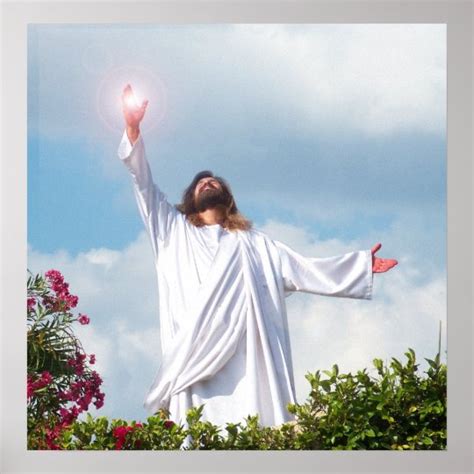 Jesus Christ Ascending To Heaven Christian Art God Poster Zazzle