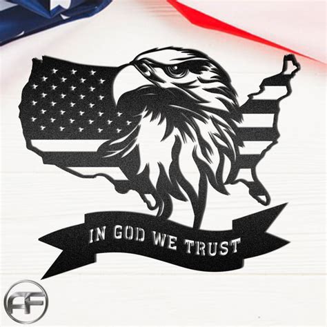 American Eagle With Flag In God We Trust Independence Day Afcultures M