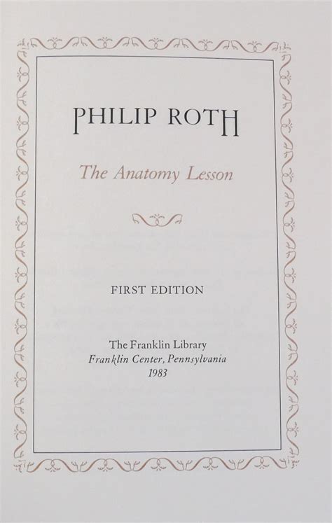 The Anatomy Lesson Franklin Library Signed Philip Roth First