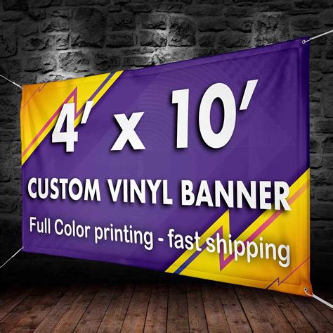 Custom Vinyl Banner 4 X 10 Ft L Custom Banners L Premium 13oz Etsy