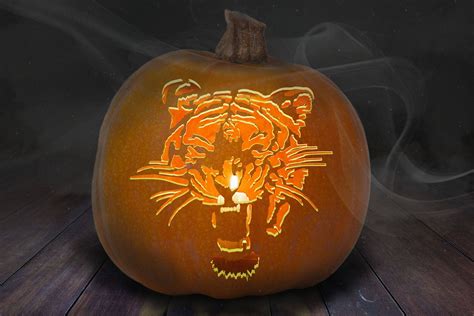 Tiger Pumpkin Carving Stencil Printable Etsy