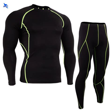 buy new dry fit compression tracksuit fitness tight running set long sleeve t