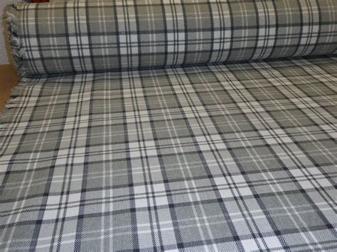 Gleneagles Tartan Checked Wool Effect Weave Upholstery Fabric In Four