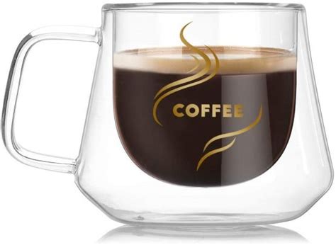 victory eu insulated coffee mug 200ml double walled glass coffee cups with handle clear glass