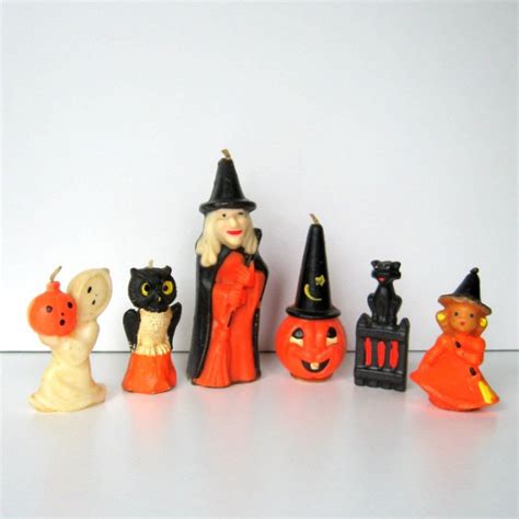 Vintage Halloween Gurley Candles Set Of 6 1950s Mid Etsy Candle Set