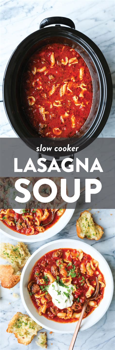 slow cooker lasagna soup damn delicious