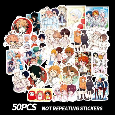 50 Pcsset Anime The Promise Neverland Stickers Emma Ray Norman Don