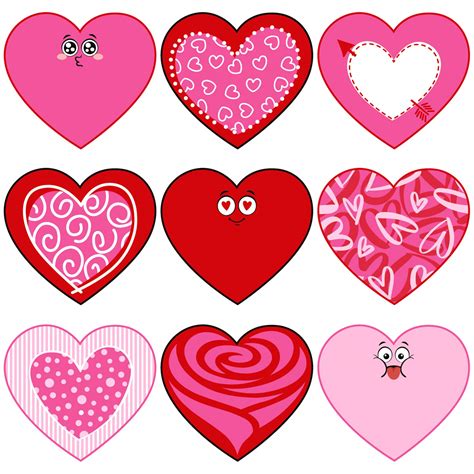Buy Whaline 45pcs Heart Cut Outs Assorted Red Pink Heart Cut Outs 6
