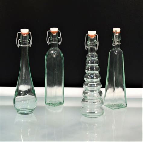 Figural Glass Bottles Vintage Bale Swing Cap Unbranded Glass Bottles