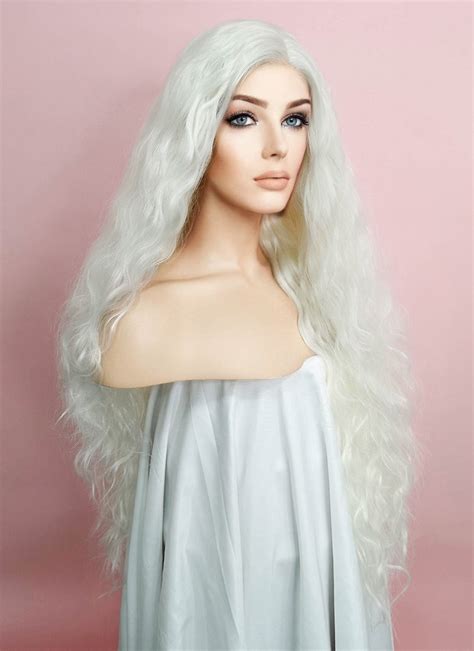 White Wavy Lace Front Synthetic Wig Lf741b Wig Is Fashion