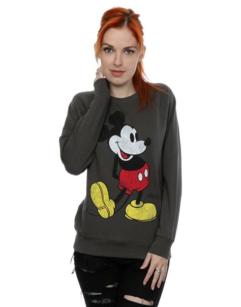 Disney Womens Mickey Mouse Classic Kick Sweatshirt Ebay