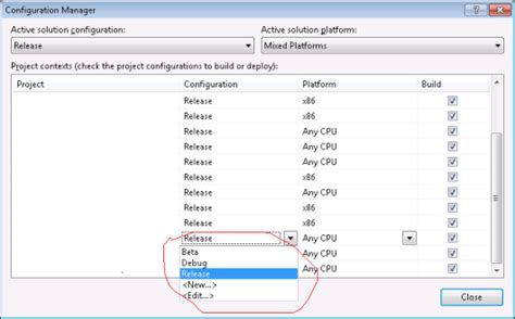 C How To Set A Project Output Platform To X86 In Visual Studio 2010