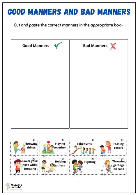 Good Manners Activity Sheets
