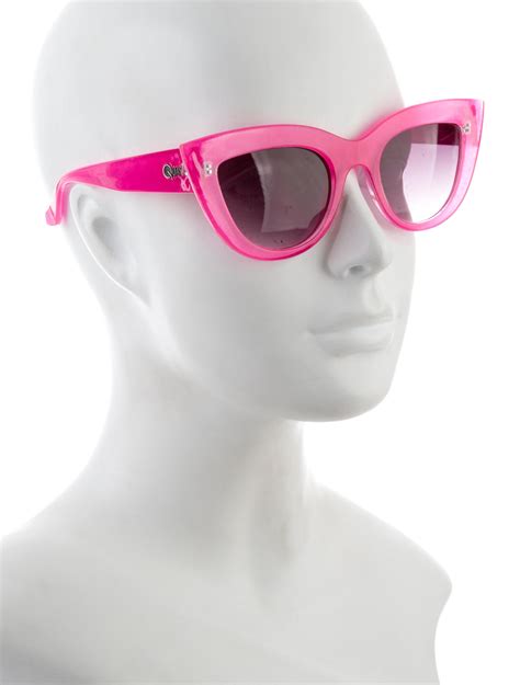 Pink Acetate Quay Kitti Cat Eye Sunglasses With Tinted Lenses And Logo