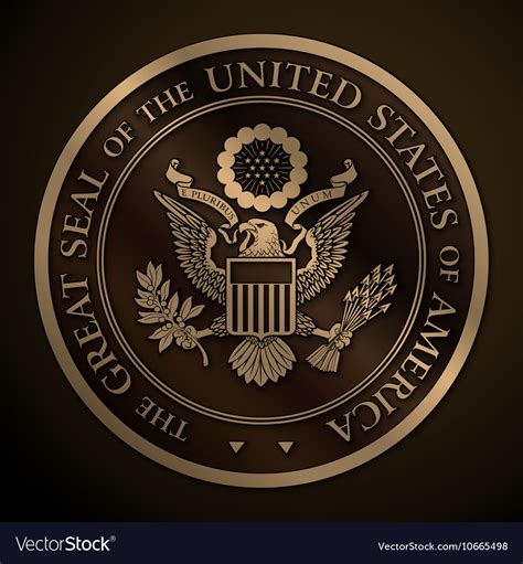 Great Seal Of The Us Gold Royalty Free Vector Image