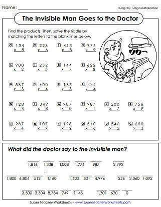 The worksheet is an assortment of 4 intriguing pursuits that will enhance your kid's knowledge and abilities. Multiplication Math Riddle Worksheet on in 2020 | Math worksheets, Math riddles, Super teacher ...