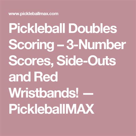 Unlike tennis, the pickleball court and scoring system do not change when doubles os preferred over singles. Pickleball Doubles Scoring - 3-Number Scores, Side-Outs ...