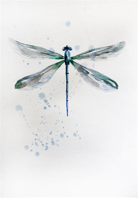Original Watercolor Dragonfly Painting Watercolor Original For Home