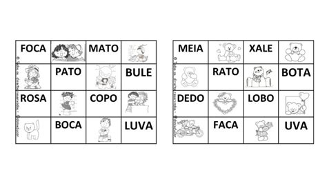 Bingo De Palavras Bingo De Palavras Bingo Educativo De Alfabetizacao