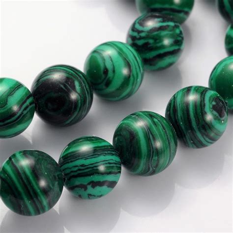 Round Synthetic Malachite Beads 8mm Mixed Malachite Stone Etsy