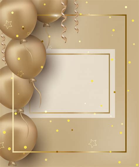 Tarjeta de felicitación de feliz cumpleaños con globos dorados en el