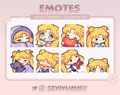 Usagi Emotes Sailor Moon Twitchdiscord Etsy 日本