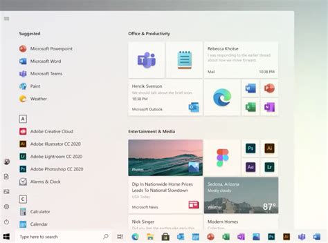 Heres The New Windows 10 Start Menu That Microsoft Is Exploring Clip