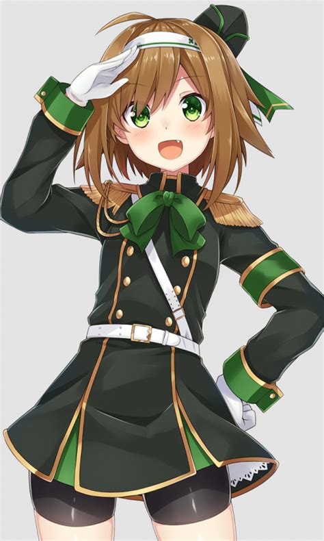 Download 480x800 Wallpaper Green Eyes Anime Girl Uniform Original Nokia X X2 Xl 520 620