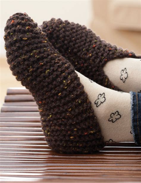 Basic Chunky Slipper Patterns Yarnspirations Knitted Slippers
