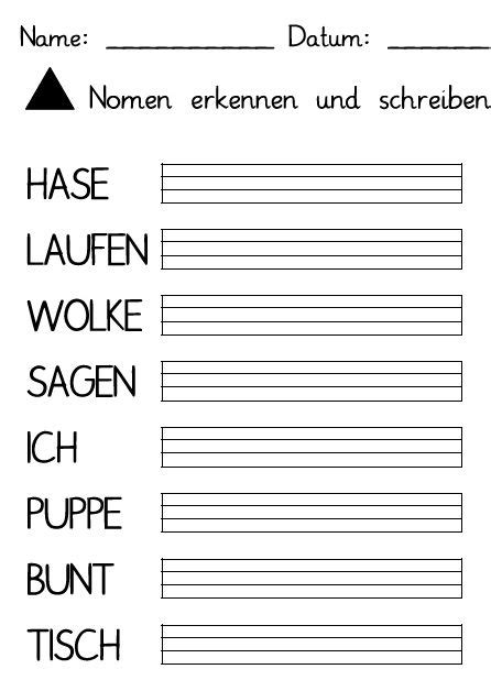 Schulen sind in jedem deutschen bundesland ein bisschen anders. Arbeitsblätter Nomen (mit Bildern) | Buchstaben lernen ...