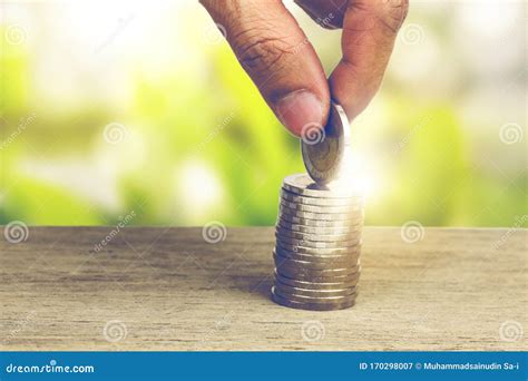 Hand Picking Up Coins Stock Image Image Of Account 170298007