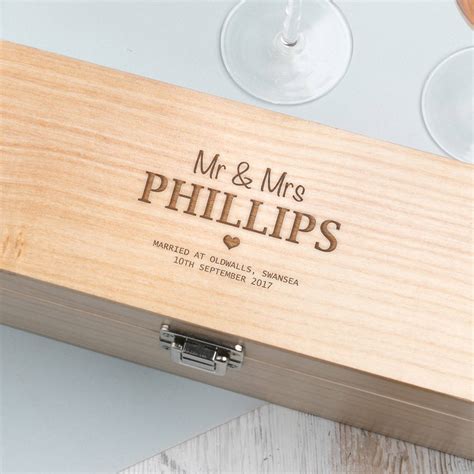 Personalised Wine Box For Wedding Anniversary By Dust And Things