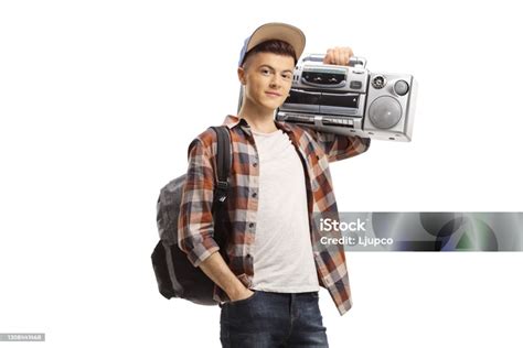 Guy With A Boombox On His Shoulder Stock Photo Download Image Now
