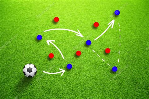 Soccer Strategy Game Plan With Players And Ball — Stock Photo