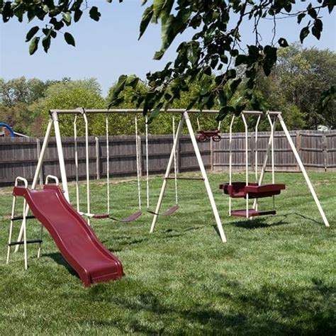 Flexible Flyer Play Park Swing Set W Slide Swings Air