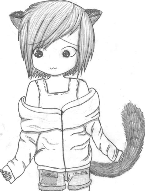 Manga Cat Girl Drawing At Explore Collection Of