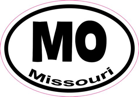 3in X 2in Oval Mo Missouri Sticker Vinyl Car Window State Bumper