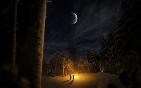 Hintergrundbilder Sonnenlicht Bäume Malerei Wald Menschen