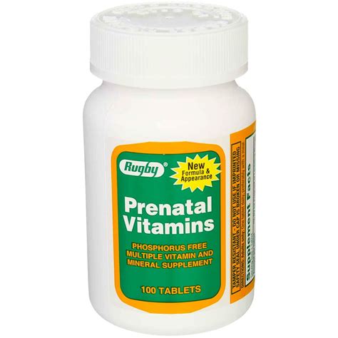 Rugby Prenatal Vitamins 100 Tabs