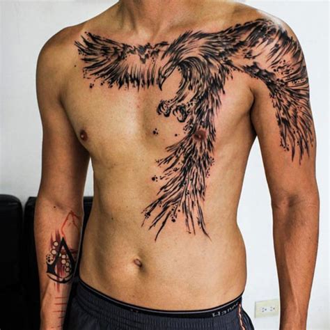 Phoenix Arm Shoulder Chest Tattoo Designs