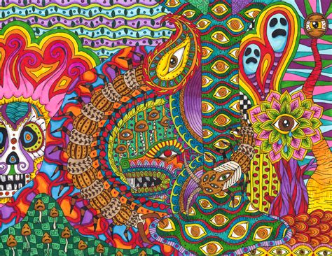 Psychedelic Colourful Drawings By Liquid Mushroom Andrei Verner