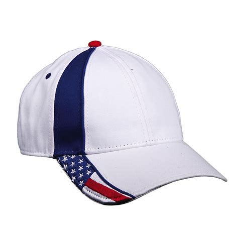 Dpc Outdoor Design Mens Cotton Usa American Flag White Baseball Cap