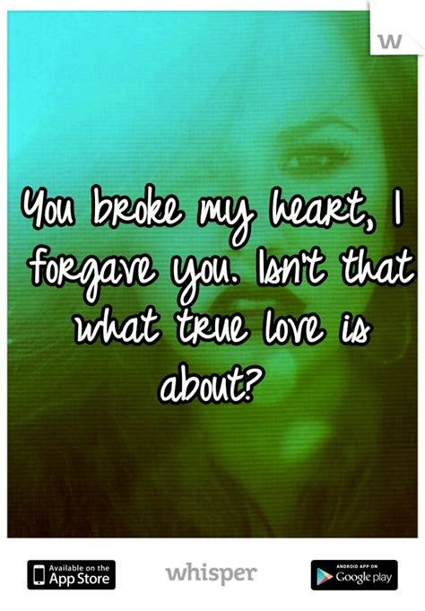 Isnt It Whats True Love I Forgive You You Broke My Heart