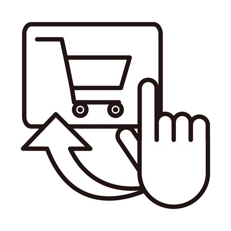 Clicking Cart Order Shopping Or Payment Mobile Banking Line Style Icon