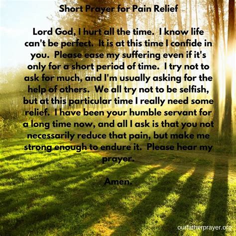 A Short Prayer For Pain Relief ⋆ Our Father Prayer Christians United