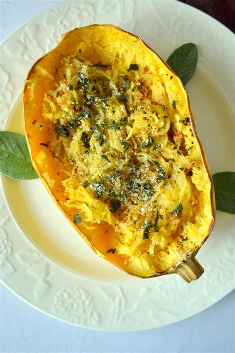 Roasted Spaghetti Squash With Brown Butter Garlic And Sage Fair