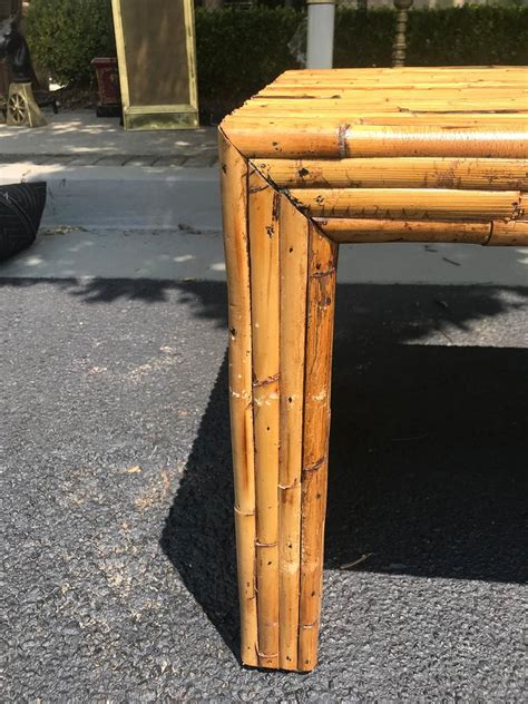 Pair Of 20th Century Vintage Split Bamboo Parsons Style End Tables For